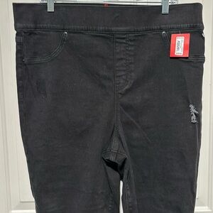 Spanx Plus Size Distressed Black Denim Jeans